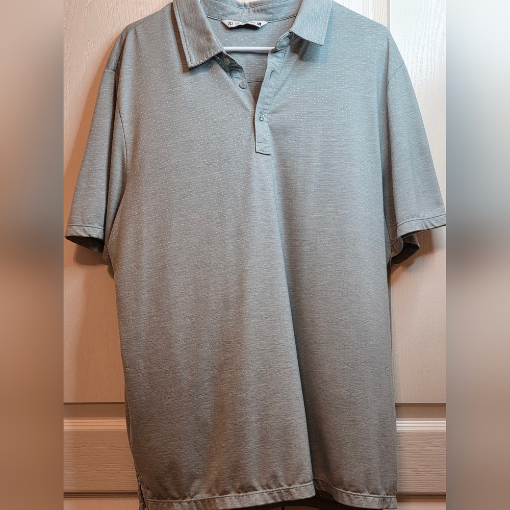 7 Diamonds Gray Polo Shirt With Little Diamonds All Over for Men